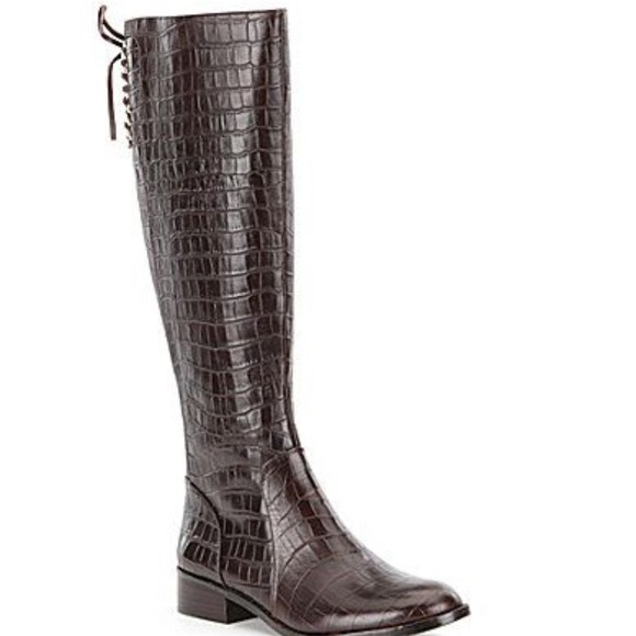 ANTONIO MELANI Eastyn Brown Croc Riding Boot - Picture 3 of 8